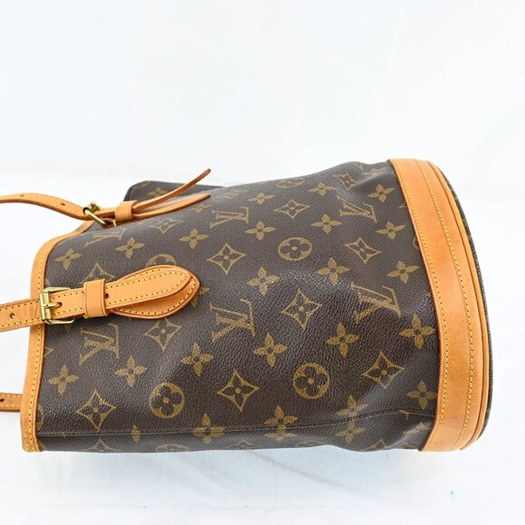 Authentic Louis Vuitton Monogram Bucket PM Leather Brown Tote bag bsj1062-110725 - Picture 3 of 16